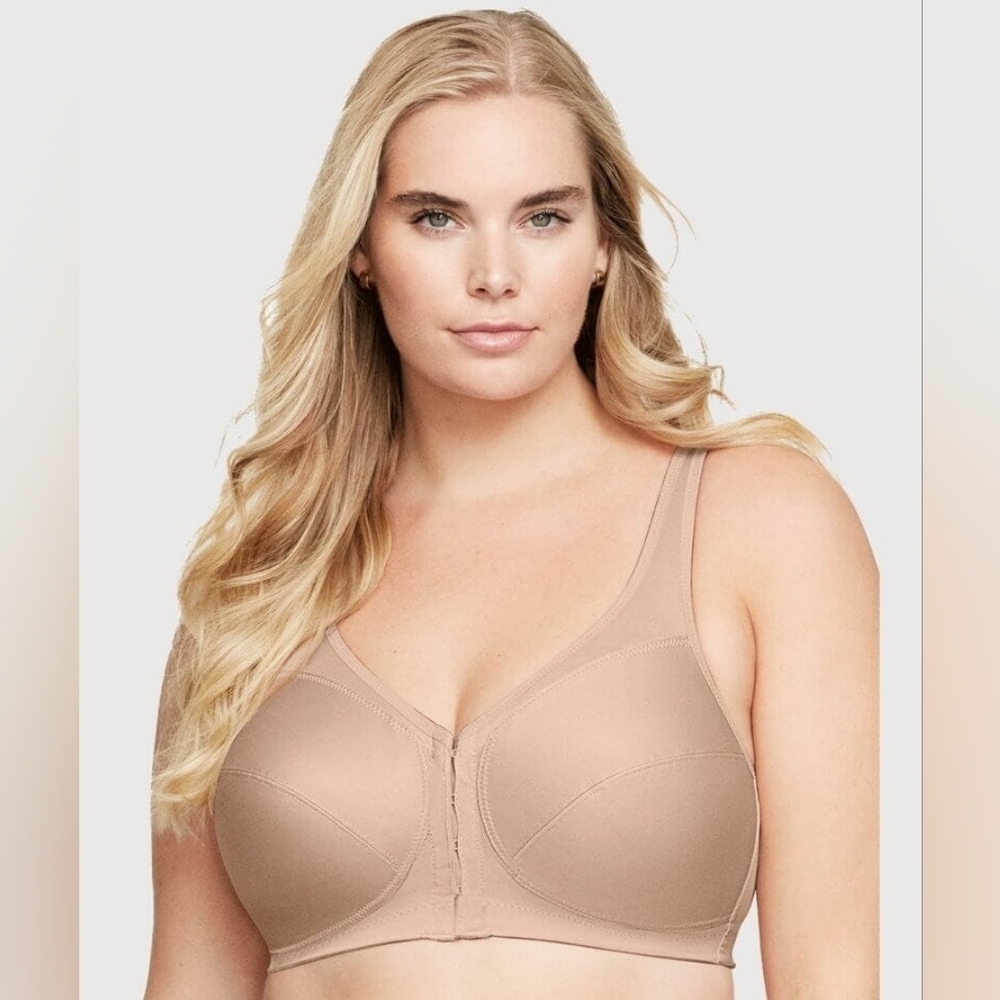 Glamorise MagicLift Front-Closure with Posture Back Support Bra Cafe - 40C